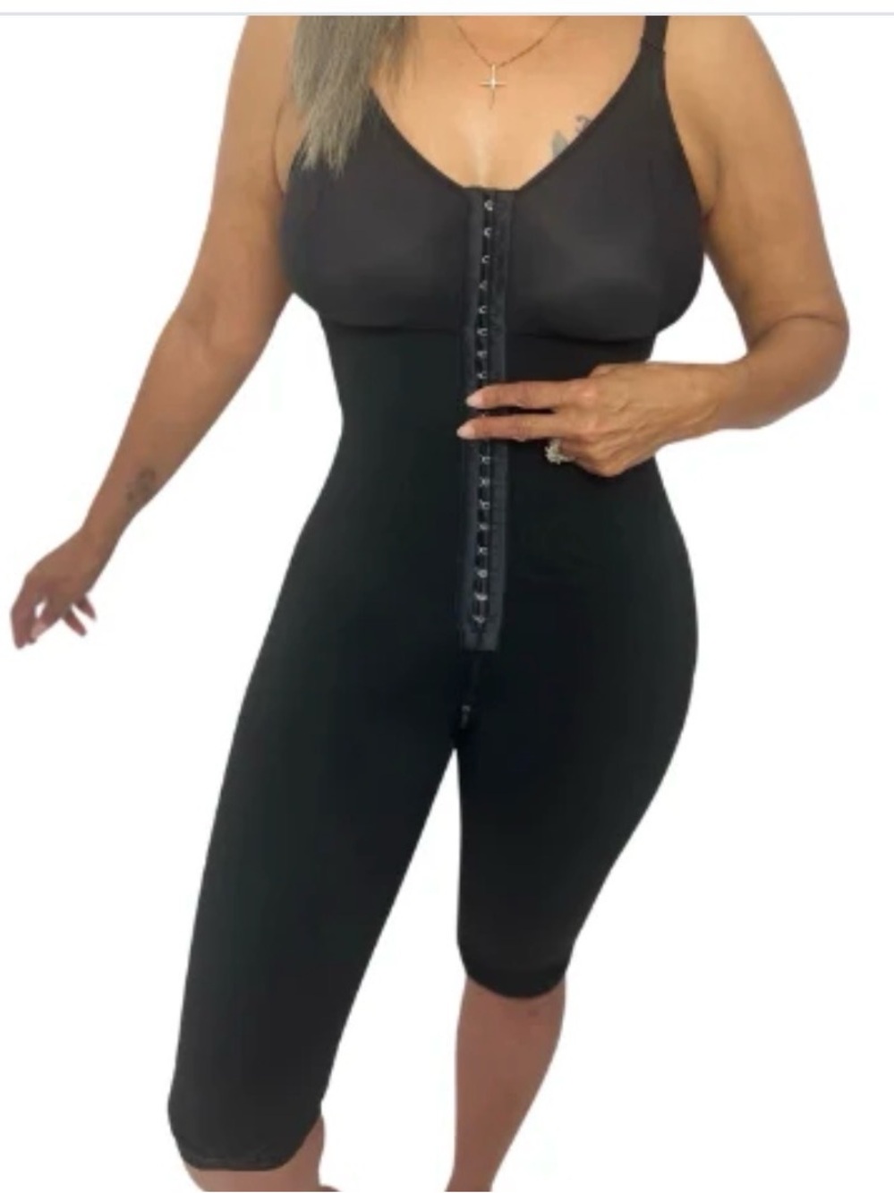 Faja Colombian Tummy Control. Front-Zip Shapewear Bodysuit - Black
